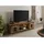 Massivmoebel24 Railway LUX TV-Board 180x55x50 cm Natur lackiert Holz