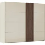 Rauch Schwebetürenschrank »Kleiderschrank Schrank Garderobe Wäscheschrank TEGIO«, mit hochwertigen Holzdekoraufleistung und Glasfront MADE IN GERMANY beige