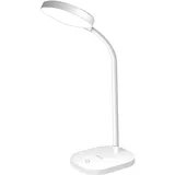 Logilink LED017 - LED-Schreibtischlampe (16x 4W-LEDs), 5000 K, 240 lm, 360°, flexibler Hals, Touch-Bedienung, Schutzklasse IP20, Weiß