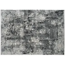 OCI DIE TEPPICHMARKE Teppich OCI DIE TEPPICHMARKE "BESTELLER CAVA", grau (dunkelgrau), B:300cm H:8mm L:400cm, Viskose, Teppiche, Teppich, Glanz Viskose, mit Fransen, Hoch Tief Struktur, Vintage, Wohnzimmer