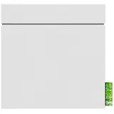 Mocavi Box 713 Postkasten mit Zeitungsfach, wetterfest, moderner Briefkasten rostfrei, matt, RAL 9003, Design-Briefkasten, Wandbriefkasten, Aufputzbriefkasten