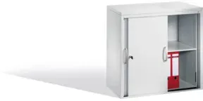 C+P Akten-Sideboard Acurado mit Schiebetüren, 2 Ordnerhöhen, H720xB800xT400mm Front Lichtgrau Korpus Lichtgrau