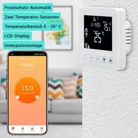 casativo-power WLAN-Thermostat Unterputz für Fussbodenheizung 1 St. Weiß