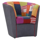 LIBEROSHOPPING.eu - LA TUA CASA IN UN CLIK Sessel Valentina mit Patchwork Stoffsitz (grau)