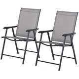 Outsunny Klappstühle 64 x 58 x 94 cm grau 2 St.