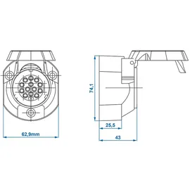 PRO PLUS ProPlus Steckdose 13-polig PVC System Jaeger