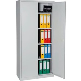 Gürkan Stahlschrank 100049 lichtgrau 80,0 x 38,0 x 180,0 cm, aufgebaut