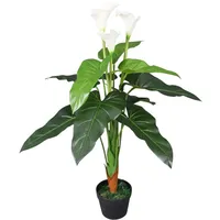 VidaXL Künstliche Calla-Lilie mit Topf 85 cm Weiß