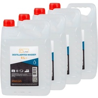D.LINE Destilliertes Wasser 5 Liter, Entmineralisiert nach Vorschrift VDE 0510 und DIN 43530 (4 x 5 Liter)