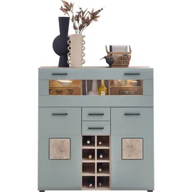 Innostyle Barschrank INNOSTYLE "FUN PLUS II", grün, H:129cm T:37cm, FSC-zertifizierter Holzwerkstoff, Schränke, Barschrank, 2 Holztüren, 19 Fächer, 1 Klappe, Softclose, ABS Kantenschutz