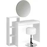 Vicco Schminktisch, Leo, mit Spiegel und Hocker 100 cm Schlafzimmer, Schminktische