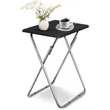 Huhote Beistelltisch Klappbar, Klappbar Tablett Tisch,Kleiner tabletttisch, klapptisch Snack Tisch, Foldable Table, Kleiner Beistelltisch Outdoor, Für Wohnzimmer,Schwarz, 37x47x66cm