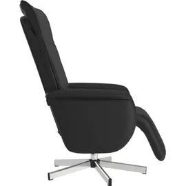 vidaXL Massagesessel mit Fußteil Kunstleder 86,5 x 107,5 x 86,5 cm Schwarz drehbar