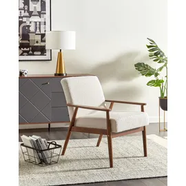 Beliani Sessel Esrum Bouclé 72 x 71 x 70 cm Dunkelbraun/Weiß