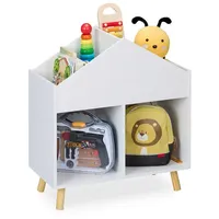 Relaxdays Kinderregal Hausform 0 x 0 cm Kiefer weiß