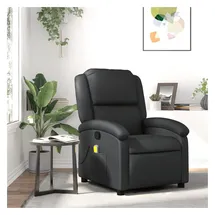 vidaXL Massagesessel 47 x 99,5 x 73,6 cm Schwarz Leder mit Fernbedienung
