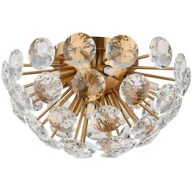 GLOBO Deckenleuchte Kristalle klar Kristallleuchte gold Deckenlampe gold, Metall, 10x G9 Fassungen, Dxh 39 cm