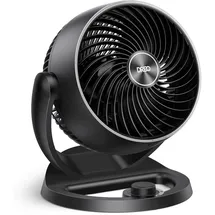 DREO 28dB Leiser Tischventilator, 21M Windentfernung Ventilator mit Kühlung 3-Geschwindigstufe 120° verstellbar Neigungswinkel Turbo-Luftzirkulator, geeignet für Schlafzimmer Büro, Fox One, Schwarz
