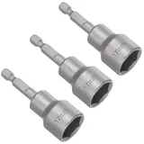 Saipor 3 Stück 17mm Magnete Sechskant Stecknuss Set, Sechskantschaft Steckschlüssel-Bit-Satz, Bit Stecknuss Nuss Adapter, Magnetische Steckschlüssel-Set für Akkuschrauber und Schrauber, 65mm Länge
