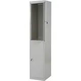 Mendler Schließfach HWC-G88, Schließfachschrank Wertfachschrank Spind, Metall 185x38x45cm grau