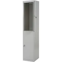 Mendler Schließfachschrank Metall 185x38x45 cm grau