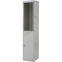Mendler Schließfach HWC-G88, Schließfachschrank Wertfachschrank Spind, Metall 185x38x45cm grau