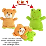 WINFRIED KÖGLER GMBH Swappies Wende Plüschtier Frosch / Bär, 15 cm