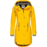 PEAK TIME Regenjacke PEAK TIME "L60042" Gr. XXL (44), gelb (dottergelb) Damen Jacken stylisch taillierter Regenmantel für