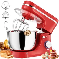 GUIVACI Küchenmaschine 5L – Knetmaschine mit 1000W, 8+ P Geschwindigkeiten, 3 Rührwerkzeuge, Spritzschutz, Teigschaber & Eiertrenner, für Brot & Kuchen