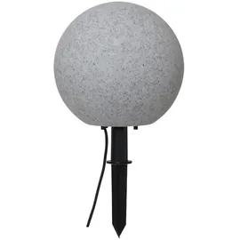 StarTrading Gartenkugel mit Erdspieß E27 Fassung D: 30cm Kabel grau