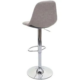 Mendler 2er-Set Barhocker HWC-A67, Barstuhl Tresenhocker, MVG-zertifiziert ~ creme-grau, Textil