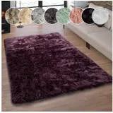 Paco Home Kunstfell Fellteppich Imitat Sitzkissen Herzform Rund Verschiedene Formen Lila, cm