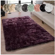 Paco Home Kunstfell Fellteppich Imitat Sitzkissen Herzform Rund Verschiedene Formen Lila, cm