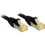 Lindy 47305 RJ45 Patchkabel CAT 6a (Rohkabel CAT 7) S/FTP 0.30 m Schwarz mit Rastnasenschutz 1 St.