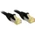 Lindy 47305 RJ45 Patchkabel CAT 6a (Rohkabel CAT 7) S/FTP 0.30 m Schwarz mit Rastnasenschutz 1 St.