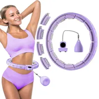 Longiang Hula Hoop Reifen Erwachsene, Hula Hoop mit Gewicht Kugel, Hoola Hoop zum Abnehmen, Hula Hoop Leise XXL 128CM, Hullahub Reifen, 18 Knoten, Einstellbar und Abnehmbar, Fitness Hula Hoop Reifen