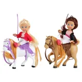 Toi-Toys 06520A- LILLY Teenager-Puppen 12cm mit 2 Pferden