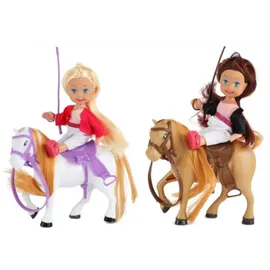 Toi-Toys 06520A- LILLY Teenager-Puppen 12cm mit 2 Pferden