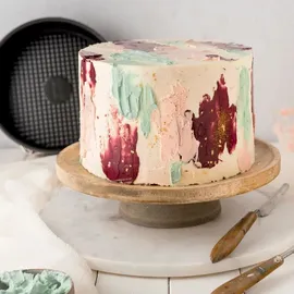 Zenker Springform Ø 20 cm, Backform mit Antihaftbeschichtung, runde Kuchenform mit Flachboden (Farbe: schwarz, antihaftbeschichtet,