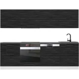 Belini Küchenzeile Alice 240 x 60 cm Königliches Ebenholz