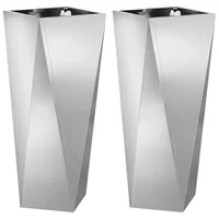VidaXL Pflanzkübel 2 Stk Silber 30 x 30 x
