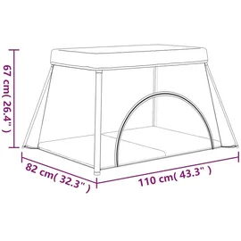 vidaXL Baby-Laufstall mit Matratze Dunkelgrau Leinenstoff