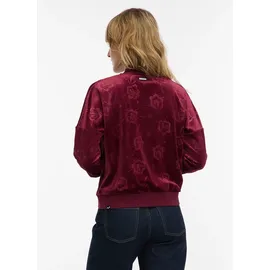 Ragwear Sweatjacke DORON VELVET weiche Samt Optik rot S (36)