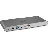Lindy USB 3.2 Typ C Laptop Docking Station Thunderbolt USB C), Dockingstation - USB Hub, Silber