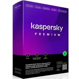 Kaspersky Lab Kaspersky Antivirensoftware Premium 2024 PKC 5 Geräte 1 Jahr DE Win Android iOS