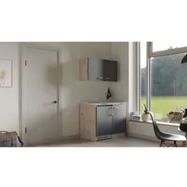 Flex-Well Miniküche »Morena«, mit E-Geräten, Gesamtbreite: 100 cm, grau