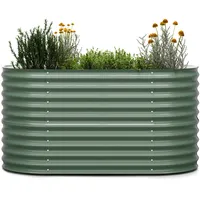Blumfeldt High Grow Hochbeet 160x80x80 cm Stahl-Wellblech Rechteckig Dunkles