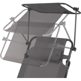 CampFeuer Sonnenliege mit Dach 200 x 70 x 30 cm Anthrazit