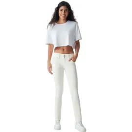 LTB Damen Jeans Molly M Super Slim Fit - Weiß - Off White W24-W34 Baumwolle Stretch, Größe:32W / 32L, Farbvariante:Off White 53296 - 32W / 32L