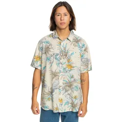 Kurzarmhemd QUIKSILVER "Lemnas", Herren, Gr. XXL, US-Größen, birch lemnas, 100% Viskose, Kurzarm, Hemden